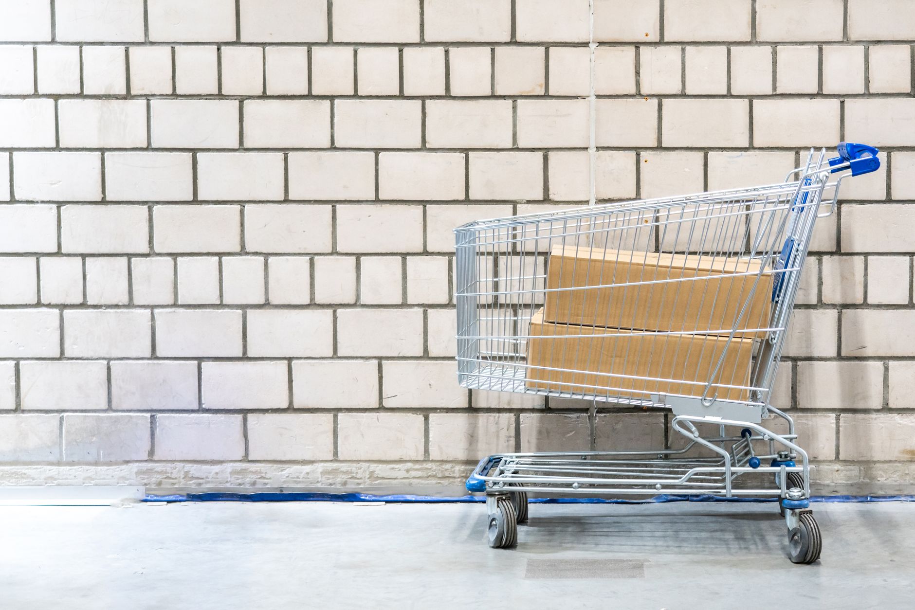 boxes in a shopping cart